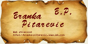 Branka Pitarević vizit kartica